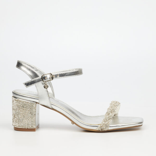 Miss Black Wendy 1 3912 Silver Diamante Glam Heel | ChicShoetique