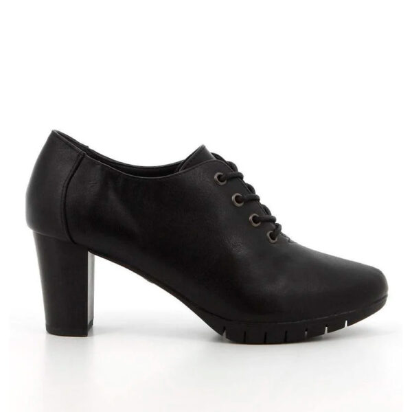 Hush Puppies Soft Style Sibila 3914 Black Genuine Leather Lace Up Court Shoe | ChicShoetique