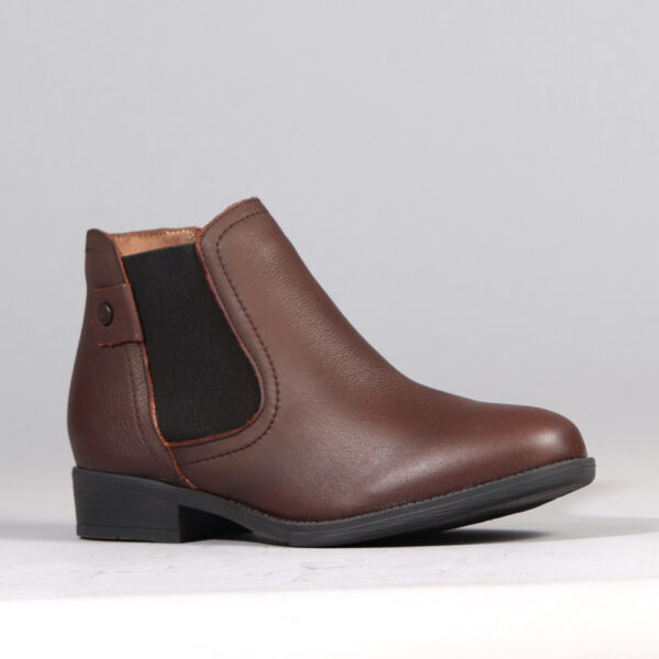 Froggie 11286 Genuine Leather Ankle Boot With Elastic Brown | ChicShoetique