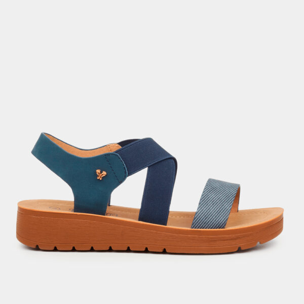 Butterfly Feet Xara 6 4035 Navy Strappy Wedge Sandal | ChicShoetique