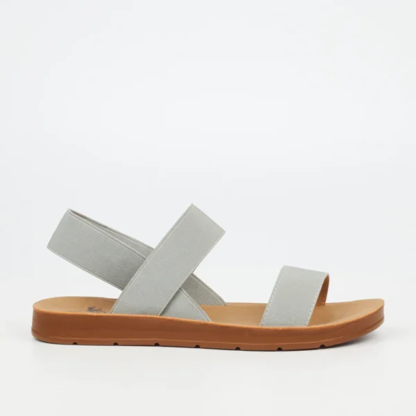 Butterfly Feet Zina 7 4059 Grey Elastic Strap Sandal | ChicShoetique
