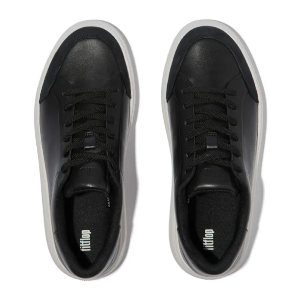 Fitflop RTG Leather Suede Sneakers 676 Black | ChicShoetique