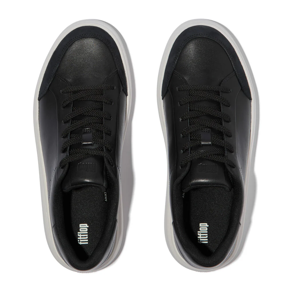 Fitflop RTG Leather Suede Sneakers 676 Black | ChicShoetique