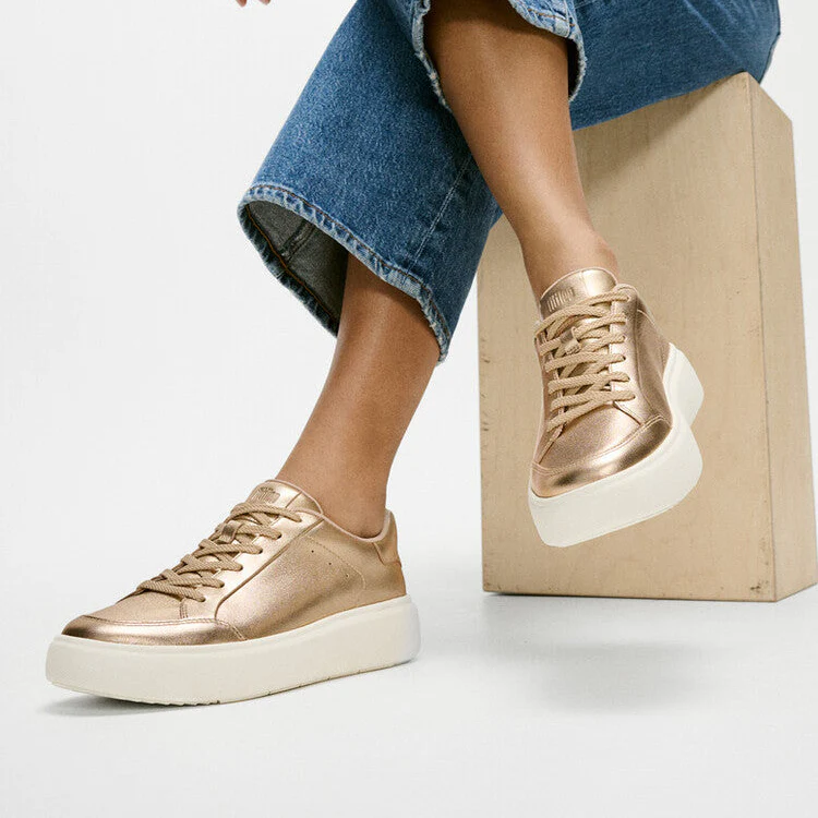 Fitflop RTG Leather Sneakers 678 Platino | ChicShoetique