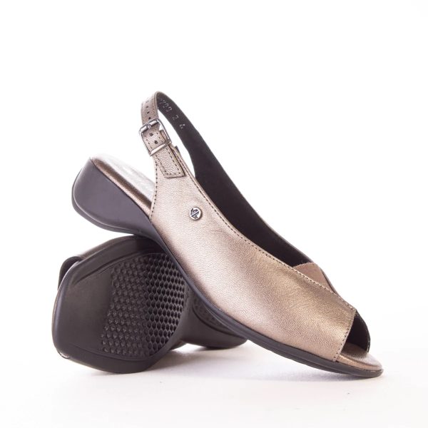 Froggie 10345 4004 Pewter Open Toe Slingback Sandal | ChicShoetique