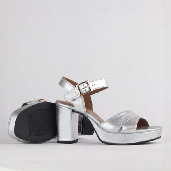Froggie 12676 1859 Silver High Heel Platform Sandal | ChicShoetique