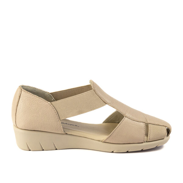 Hush Pup Gia 3933 Beige Leather Wedge Sandal | ChicShoetique