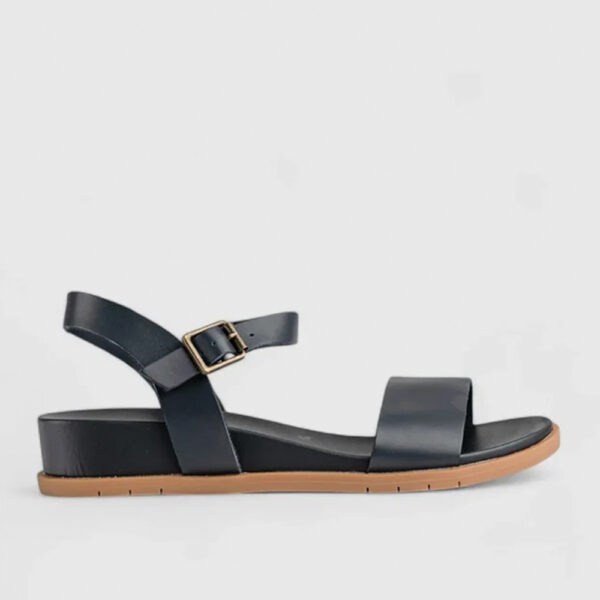 Hush Pup Graice 3984 Navy Leather Ankle Strap Sandal | ChicShoetique