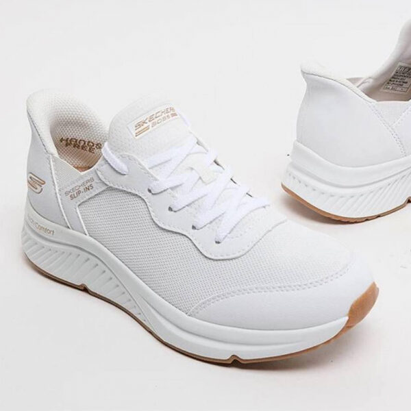 Skechers 117627 3996 White Ladies Slip-ins: BOBS Arch Comfort B Sweet - A Look | ChicShoetique