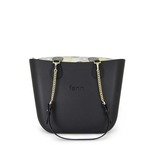 Original Collection 29 - Black - Pattern Inner - Gold Zip - Black/ Gold Chain | ChicShoetique