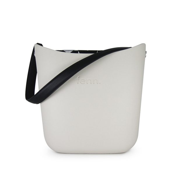 Fenn Hand Bag Elegant Fenn - Champagne - Pattern Inner - Silver Zip - Black Flat Handle | ChicShoetique