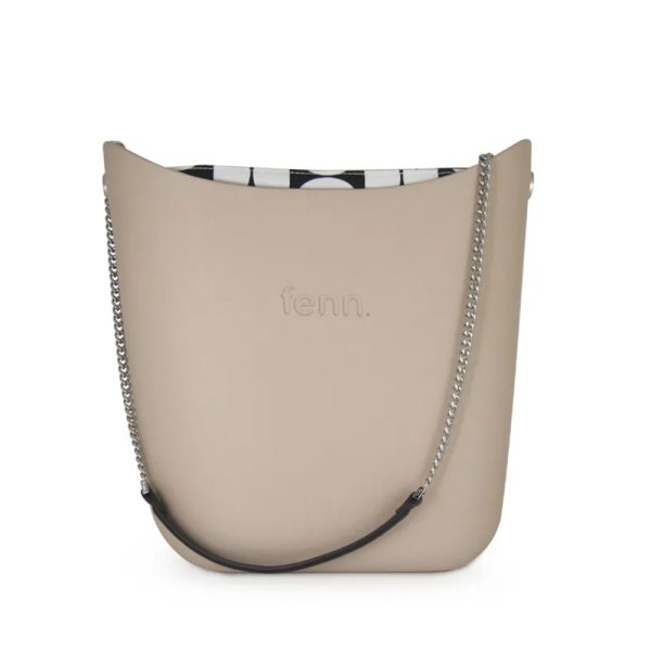 Fenn Hand Bag 471 Sand - Elegant Collection - Chain Strap with Pattern Inner | ChicShoetique