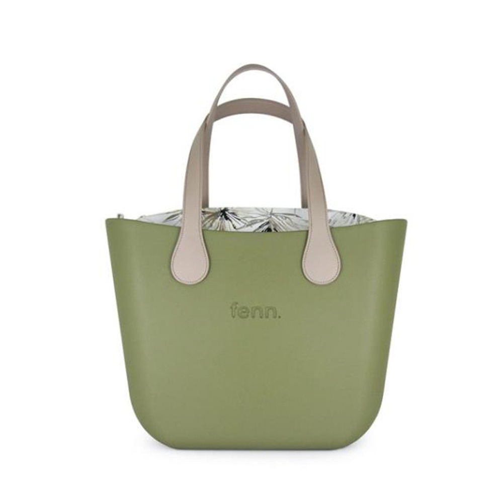 Fenn Hand Bag 483 Olive Petite - Botanical Patterned Inner | ChicShoetique