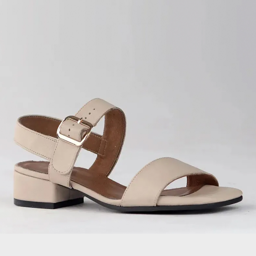 Froggie 12408 5064 Ivory Square Toe Block Heel Sandal | ChicShoetique