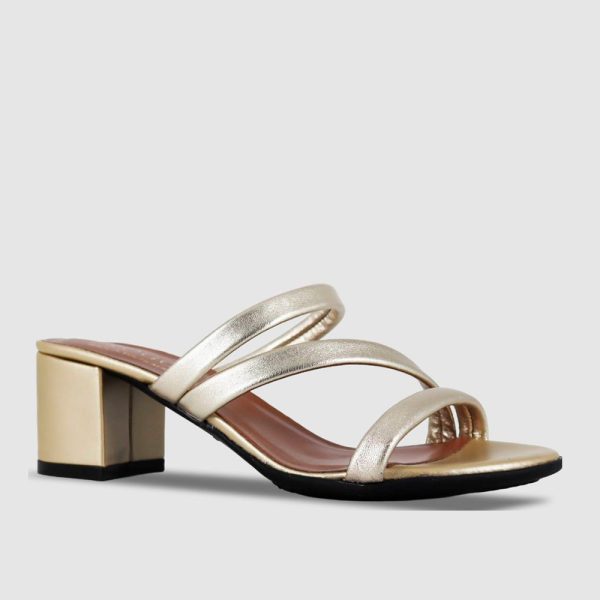 Froggie 12907 4097 Gold Block Heel Strapped Sandal | ChicShoetique