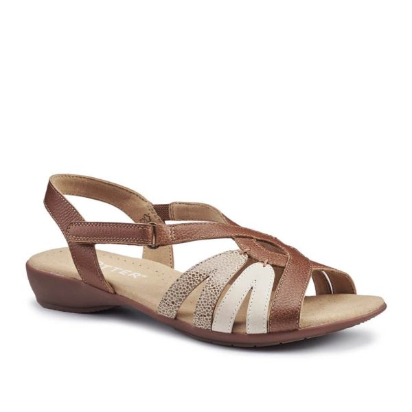Hotter Flare 3739 Rich Tan Multi Leather Sandals | ChicShoetique