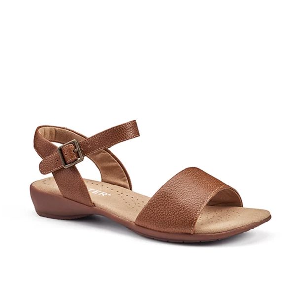 Hotter Tropic 3706 Tan Soft Leather Buckle Strap Sandal | ChicShoetique