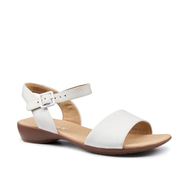 Hotter Tropic 5011 White Soft Leather Buckle Strap Sanda | ChicShoetique