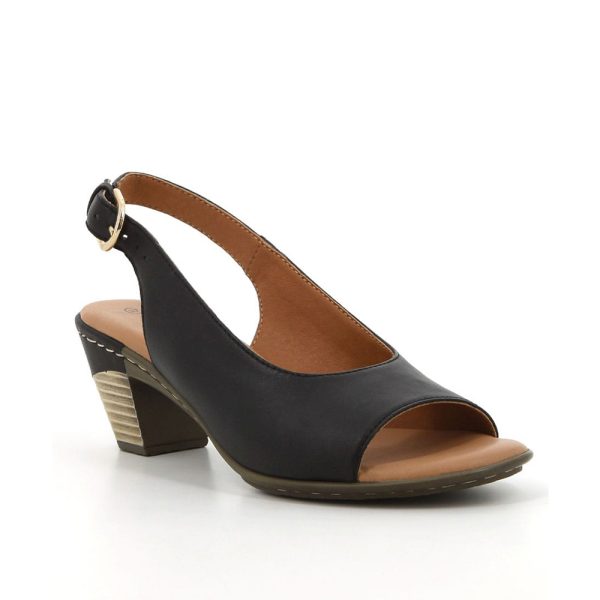 Hush Pup Valencia 5004 Black Soft Leather Peep Toe Block Heel | ChicShoetique