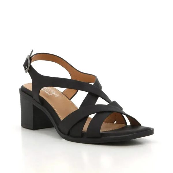Hush Puppies Soft Style Abu 3973 Black Leather Strappy Block Heel Sandal | ChicShoetique