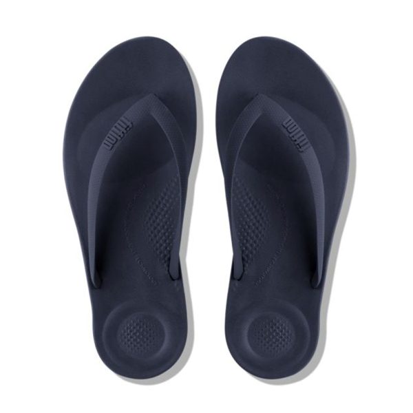 Fitflop I Qushion 483 Navy Ergonomic Sandal | ChicShoetique