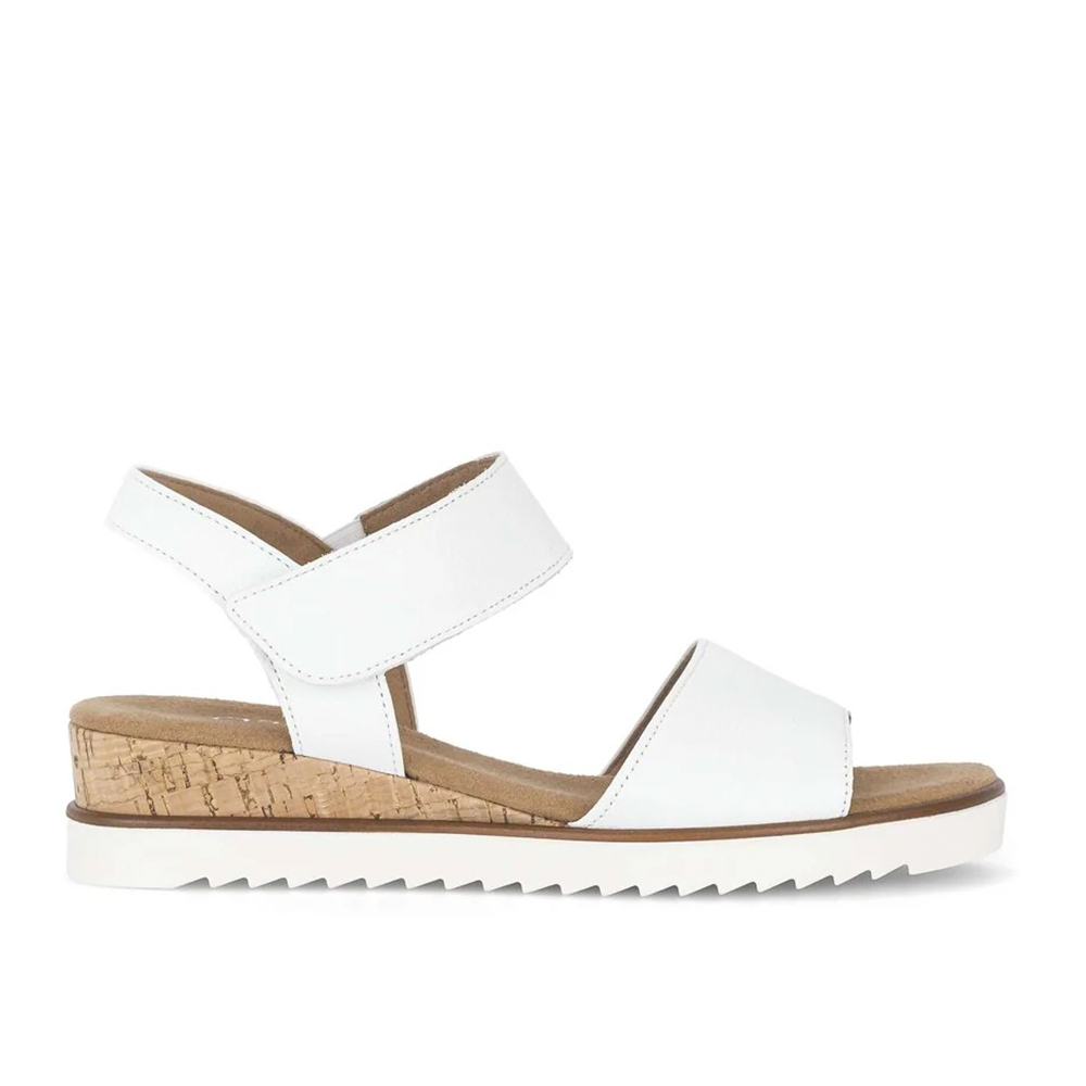Gabor 42-750-50 3786 White Leather Wedge Sandal | ChicShoetique