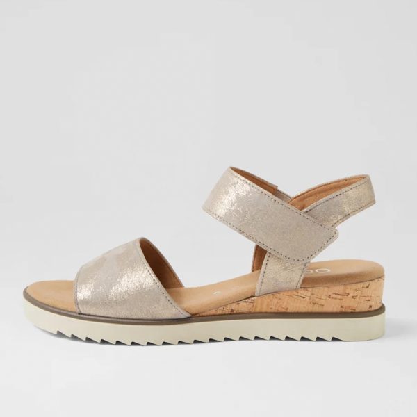Gabor 42-750-95 3792 Metalic Leather Wedge Sandal | ChicShoetique