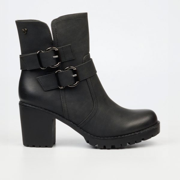 Butterfly Esther 8 1888 Black ankle boots with buckle strap | ChicShoetique