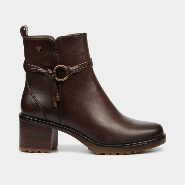 Butterfly Noxer 3 1876 Brown block heel ankle boot | ChicShoetique