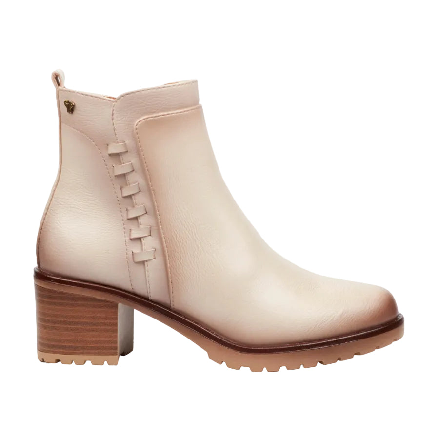 Butterfly Noxer 7 1867 Bone ladies ankle boot with switch detail | ChicShoetique