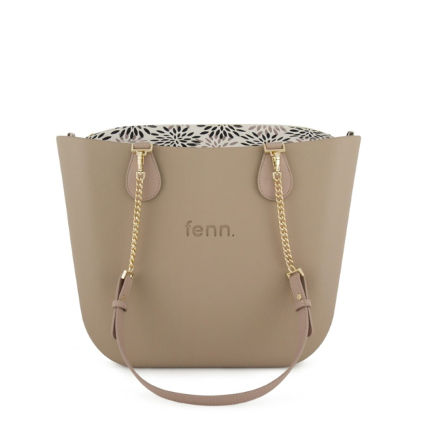 Fenn Hand Bag 551 Stone Original Collection Tote with gold chain | ChicShoetique
