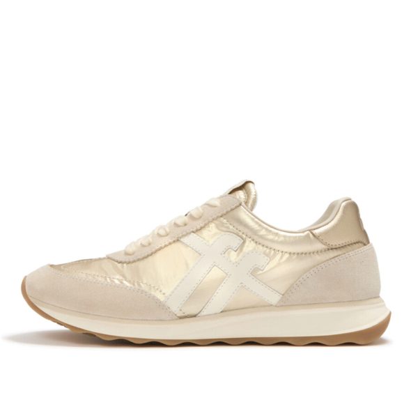 Fitflop Retro-Q FF 712 Gold Ladies Trainer | ChicShoetique