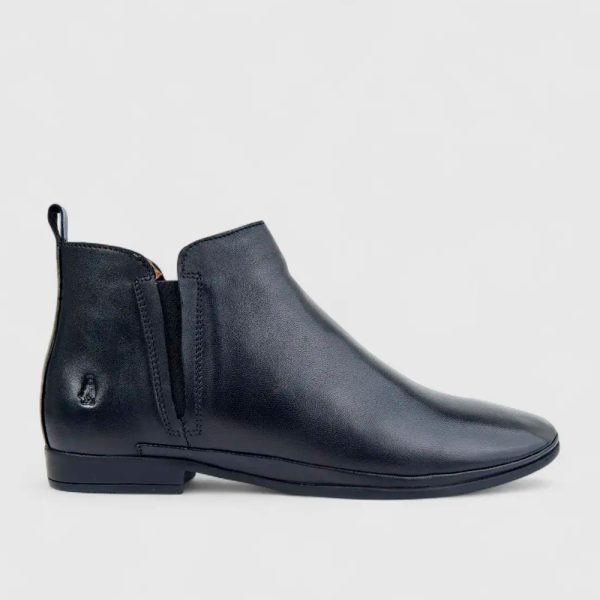 Hush Puppies Coraline 11 1654 Black leather ankle boot | ChicShoetique