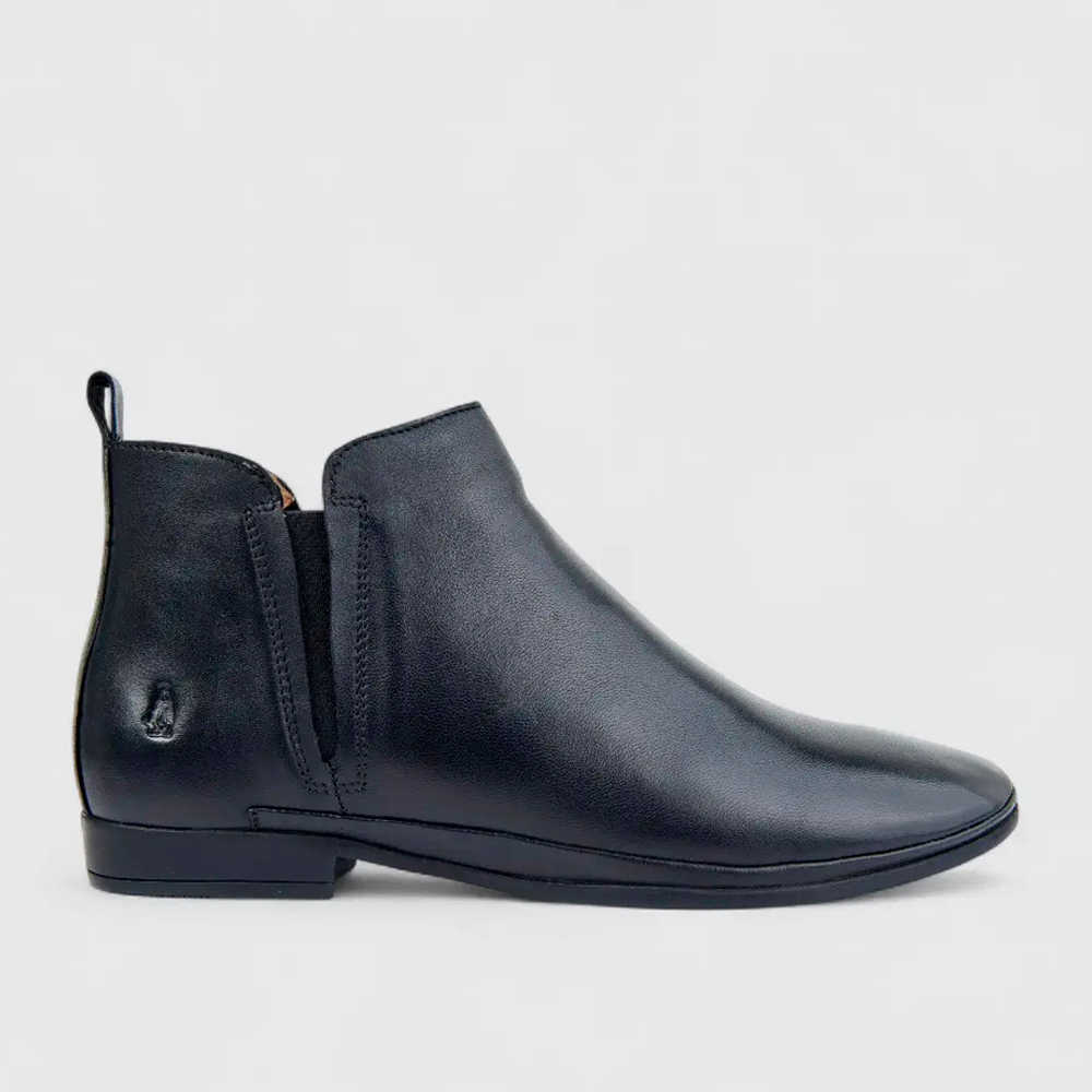 Hush Puppies Coraline 11 1654 Black leather ankle boot | ChicShoetique