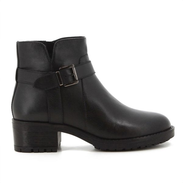 Hush Puppies Hazel 1864 Black leather ankle boots | ChicShoetique